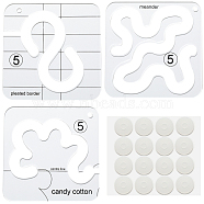 3Pcs 3 Styles Quilting Template, Transparent Acrylic Sewing Machine Ruler, DIY Hand Patchwork, Cutting Craft, Square, 16Pcs Silicone Quilting Rules Anti-Slip Pads, Mixed Shapes, Template: 140x140x2mm, Hole: 6mm(TOOL-GF0003-39)