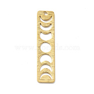 Brass Pendants, Phase of the Moon, Golden, 30x7x0.5mm, Hole: 1.4mm(KK-G423-09G)