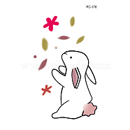 Anmial Theme Removable Temporary Water Proof Tattoos Paper Stickers, Rabbit Pattern, 10.5x6cm(ANIM-PW0004-03-30)