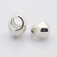 Tibetan Style Alloy Pendants, Teardrop, Antique Silver, Lead Free & Cadmium Free, 10x8mm, Hole: 4.5mm(X-LF10915Y)