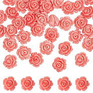 50Pcs Synthetic Coral Beads, Camellia Flower, 10x10x6.5mm, Hole: 1mm(CORA-SC0001-02)