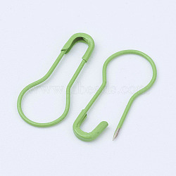 Iron Calabash Pins, Knitting Stitch Marker, Green, 22x10x2mm, Pin: 0.7mm(X-IFIN-WH0001-01I)