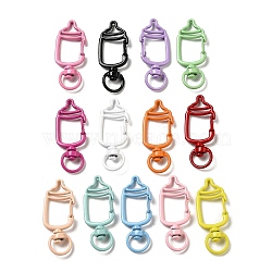 Spray Painted Alloy Swivel Clasps, Swivel Snap Hook Clasps, Feeding-bottle, Mixed Color, 40.5x16x7mm, Hole: 9x5mm(X-FIND-M008-01)