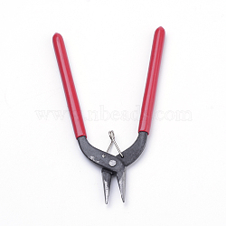 45# Carbon Steel Jewelry Pliers, Flat Nose Pliers, Polishing, Red, 160x45x10mm(PT-Q007-06)