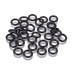 Rubber O Rings, Donut Spacer Beads, Fit European Clip Stopper Beads, Black, about 10mm in diameter, 1.9mm thick, 6.2mm inner diameter(X-NFC002-4)
