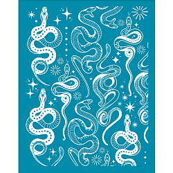 Silk Screen Printing Stencil, for Painting on Wood, DIY Decoration T-Shirt Fabric, Snake Pattern, 100x127mm(DIY-WH0341-284)