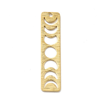 Brass Pendants, Phase of the Moon, Golden, 30x7x0.5mm, Hole: 1.4mm