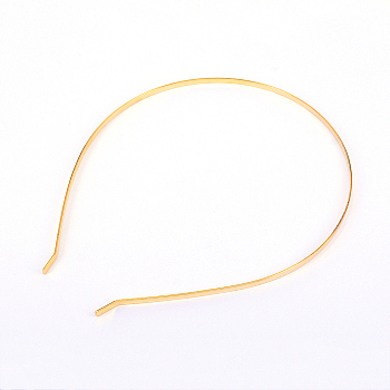 Hair Accessories Iron Hair Band Findings, Golden, 140x118.5x3mm