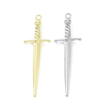 Rack Plating Alloy Enamel Pendants, Sword with Skull, Mixed Color, 50.5x16x5mm, Hole: 1.8mm