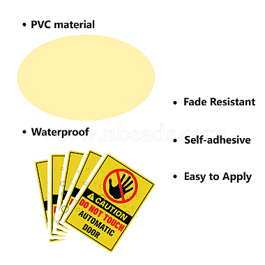 5Pcs Waterproof PVC Warning Sign Stickers(DIY-WH0237-025)-3