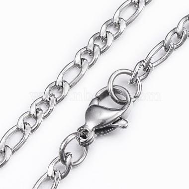 304 Stainless Steel Figaro Chain Necklaces(NJEW-H445-01P)-2