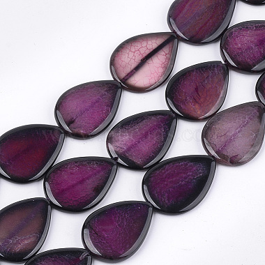 40mm DarkOrchid Teardrop Crackle Agate Beads