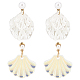 ANATTASOUL 2 Pairs 2 Color Resin Shell Shape Dangle Stud Earrings with Imitation Pearl Beaded(EJEW-AN0002-62)-1