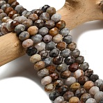 Natural Gobi Agate Beads Strands, Faceted, Rondelle, 8x5.5mm, Hole: 1.2mm, about 69pcs/strand, 15.16''(38.5cm)(G-Z111-A55)