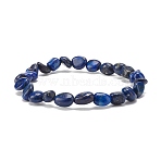 Natural Lapis Lazuli Nuggets Beads Stretch Bracelet, Reiki Bracelet for Men Women, Inner Diameter: 2 inch(5cm)(BJEW-JB07144-03)