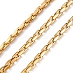 304 Stainless Steel Boston Link Chains, with Spool, Soldered, PVD Vacuum Plating, Real 18K Gold Plated, 7.5x5x2.3mm, about 32.81 Feet(10m)/Roll(STAS-P386-05C-G)