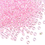 500Pcs UV Plating Acrylic Beads, Large Hole Beads, Iridescent, Rondelle, Lavender Blush, 9x6mm, Hole: 4mm(OACR-SP0001-85A)