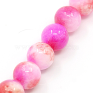 Natural Persian Jade Beads Strands, Dyed, Round, Fuchsia, 8mm, Hole: 1.2~1.5mm, about 50pcs/strand, 16 inch(G-D434-8mm-07)