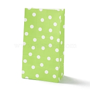 Rectangle Kraft Paper Bags, None Handles, Gift Bags, Polka Dot Pattern, Green Yellow, 13x8x24cm(CARB-K002-03B-02)