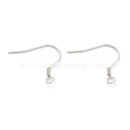 316 Surgical Stainless Steel Earring Hooks, Ear Wire, with Horizontal Loop, Stainless Steel Color, 19mm, Hole: 2mm, 22 Gauge, Pin: 0.6mm(STAS-M288-05P)