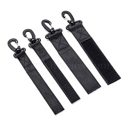 ARRICRAFT 4Pcs 2 Size Plastic and Iron Outdoor Carabiners Hanger Buckle Hook, with Nylon Tape, Black, 252x25x5mm, 253x38x6mm,(TOOL-AR0001-04)