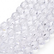 Transparent Glass Bead Strands, Imitate Austrian Crystal, Faceted(32 Facets), Round, Clear, 10mm, Hole: 1mm, about 72pcs/strand, 25~27 inch(X-GLAA-G013-10mm-72)