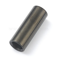 304 Stainless Steel Magnetic Clasps with Glue-in Ends, Column, Electrophoresis Black, 16x5mm, Hole: 3mm(STAS-O148-09C-EB)