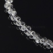 Glass Beads Strands, Bone, Clear, 2x4mm, Hole: 1mm, about 260~270pcs/strand, 17.32~17.71 inch(44~45cm)(EGLA-F031-I01)