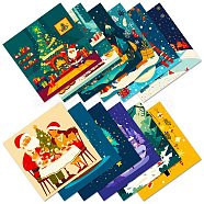 12Pcs Christmas Scrapbook Paper Pads, for DIY Album Scrapbook, Greeting Card, Background Paper, Mixed Color, 152x152x0.2mm(DIY-P085-01C)