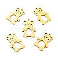 201 Stainless Steel Pendant, Christmas Theme, Bear, Golden, 19.5x13.5x1mm, Hole: 1.5mm(STAS-E157-06G)