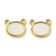 Ion Plating(IP) 304 Stainless Steel Pave Shell Bear Charms, Real 14K Gold Plated, 11x12.5x2mm, Hole: 1.6mm(FIND-Z028-14G)