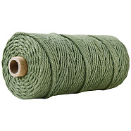 Cotton String Threads for Crafts Knitting Making, Sea Green, 3mm, about 109.36 Yards(100m)/Roll(KNIT-PW0001-01-21)