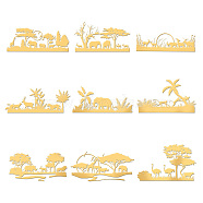 Nickel Decoration Stickers, Metal Resin Filler, Epoxy Resin & UV Resin Craft Filling Material, Golden, Other Animal, 40x40mm, 9 style, 1pc/style, 9pcs/set(DIY-WH0450-106)