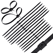 SUPERFINDINGS 20Pcs 2 Style Plastic Cable Ties, Tie Wraps, Zip Ties, Black, 10pcs/style(FIND-FH0003-52)