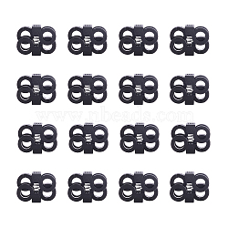 Adjustable Plastic Shoelace Buckle, Cord Lock Clip Clamp, Black, 23.5x18x11mm(KY-WH0017-04)