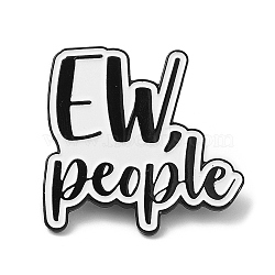 Word EW People Enamel Pin, Electrophoresis Black Zinc Alloy Brooch for Backpack Clothes, Black, 29x30.5x1.7mm(JEWB-H010-04EB-06)