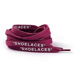 Polyester Flat Custom Shoelace, Flat Sneaker Shoe String with Word, for Kids and Adults, Medium Violet Red, 1200x9x1.5mm, 2pcs/Pair(AJEW-H116-A10)