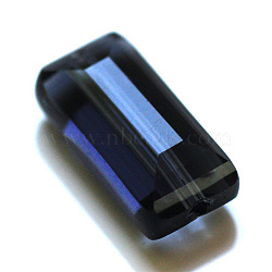 K9 Glass, Imitation Austrian Crystal Beads, Grade AAA, Faceted, Rectangle, Prussian Blue, 10x15.5x7mm, Hole: 0.9~1mm(SWAR-F081-10x16mm-20)