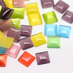 Cat Eye Cabochons, Square, Mixed Color, 14x14x3mm(CE-J006-14x14mm-M)