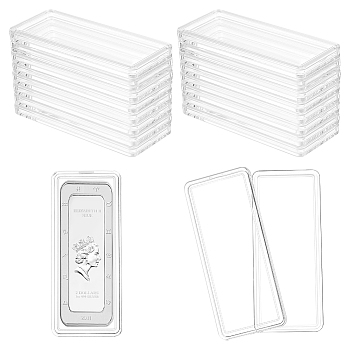 Rectangle Transparent Acrylic Silver Bar Gold Bar Storage Cases, Air-Tite Capsule Storage Holders, Clear, 3.6x8.65x0.65cm, Inner Diameter: 3.3x8.35cm