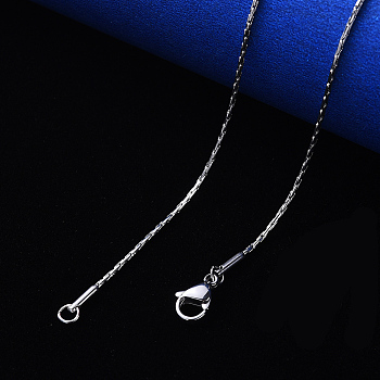 Non-Tarnish 304 Stainless Steel Coreana Chain Necklace, with Lobster Claw Clasp, Stainless Steel Color, 19.68 inch(50cm)x0.9mm