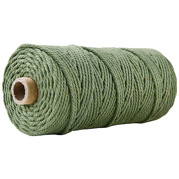 Cotton String Threads for Crafts Knitting Making, Sea Green, 3mm, about 109.36 Yards(100m)/Roll