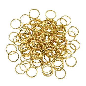 Iron Split Rings, Double Loops Jump Rings, Golden, 10x1.4mm, Inner Diameter: 8.6mm