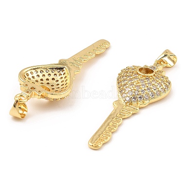 Rack Plating Brass Micro Pave Clear Cubic Zirconia Pendants(KK-M253-08G)-2