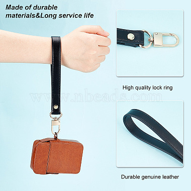 PU Imitation Leather Wristlet Bag Straps(DIY-WH0386-02KCG)-3
