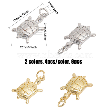 8Pcs 2 Colors Rack Plating Brass Pendants(ZIRC-CA0001-22)-2