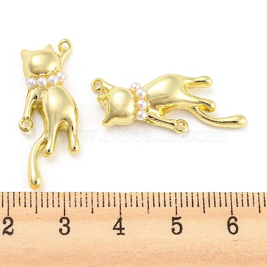 Alloy Connector Charms with ABS Plastic Imitation Pearl(FIND-G062-08G)-3