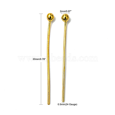 Brass Ball Head Pins(X-KK-R020-04G)-5