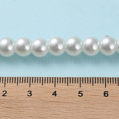 Perle de verre blanche ronde perles en vrac pour la fabrication artisanale de collier de bijoux(X-HY-8D-B01)-5