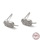 Rhodium Plated 925 Sterling Silver Micro Pave Cubic Zirconia Stud Earring Findings(STER-P056-04P)-1